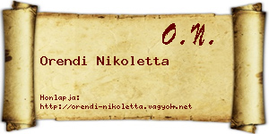Orendi Nikoletta névjegykártya